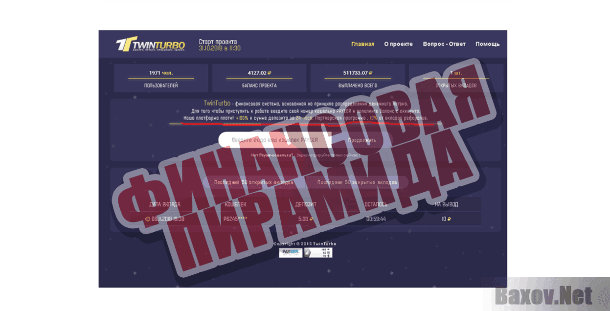 TwinTurbo Финансовая пирамида