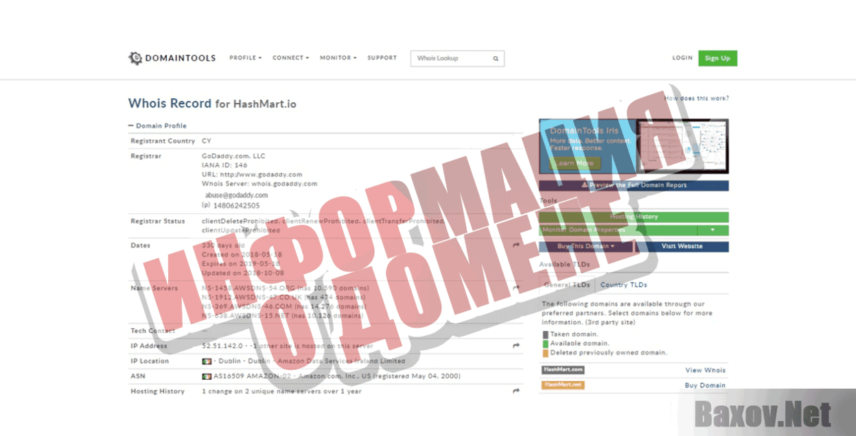 Hashmart Информация о домене