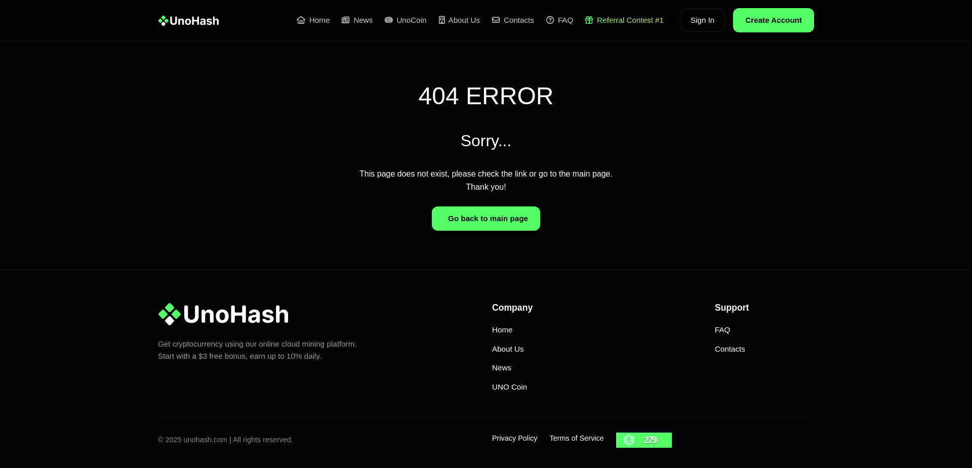 Screenshot for unohash.com - 2