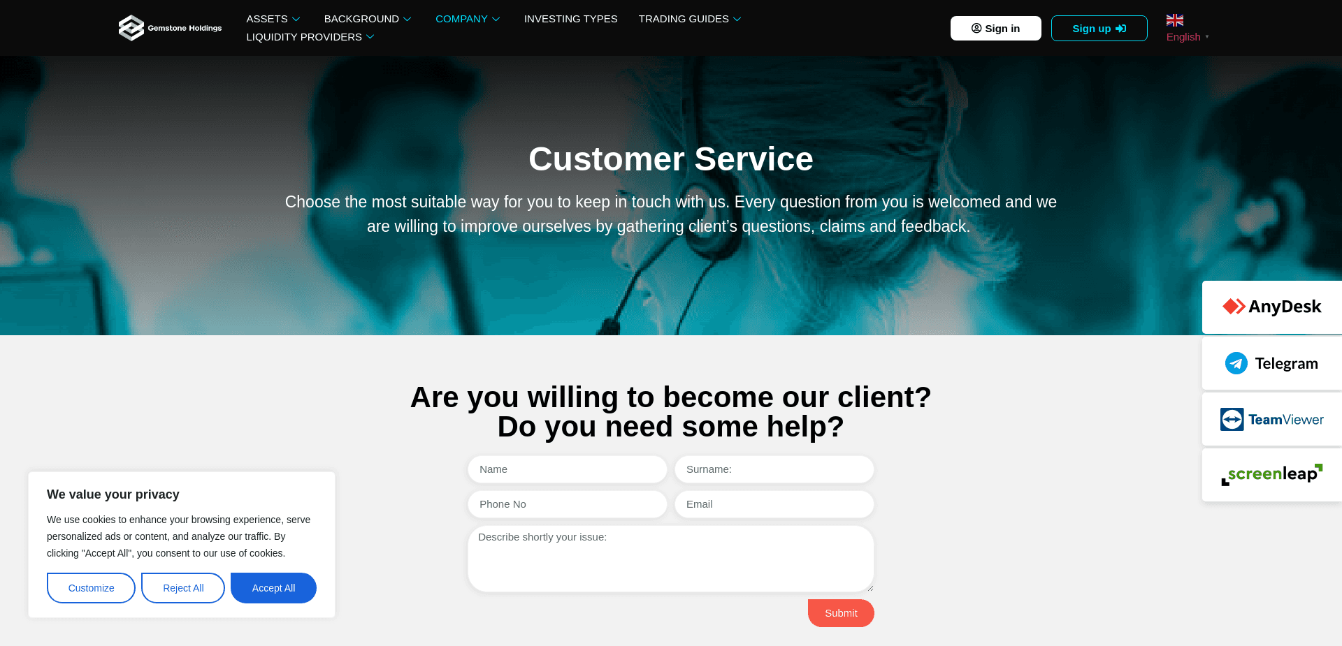 Screenshot for gemstone-holdings.com - 3