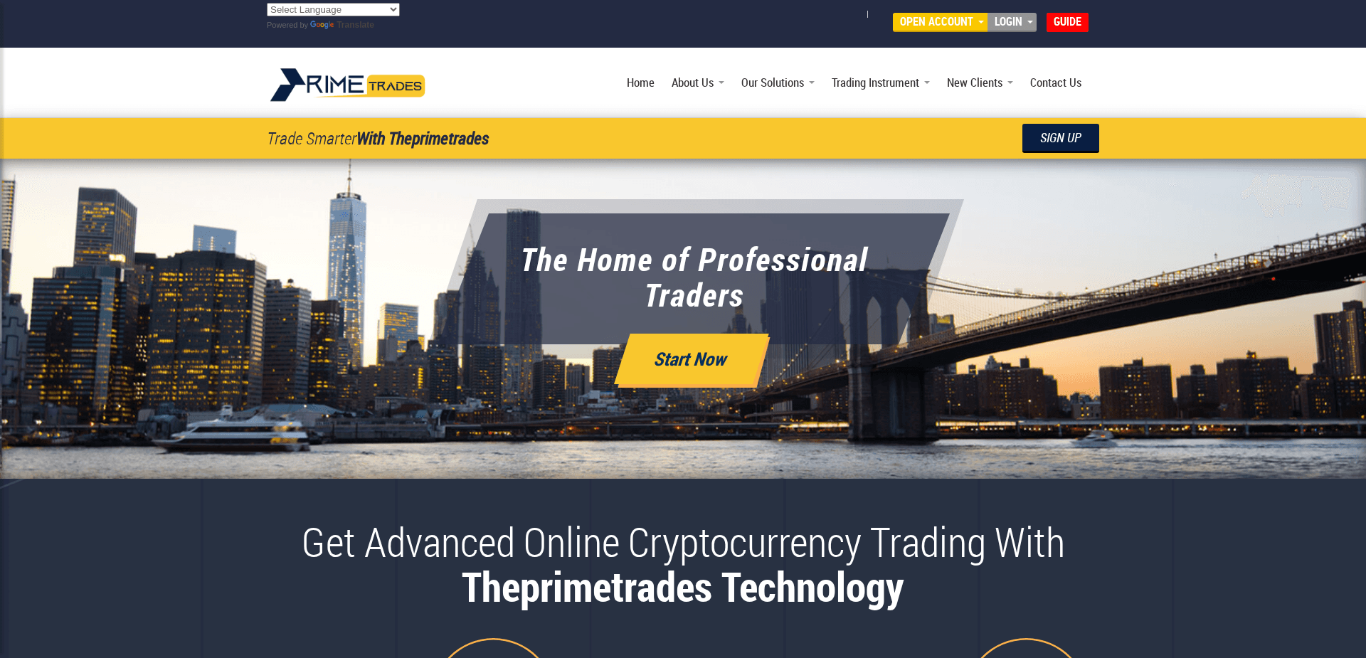Screenshot for theprimetrades.net - 0