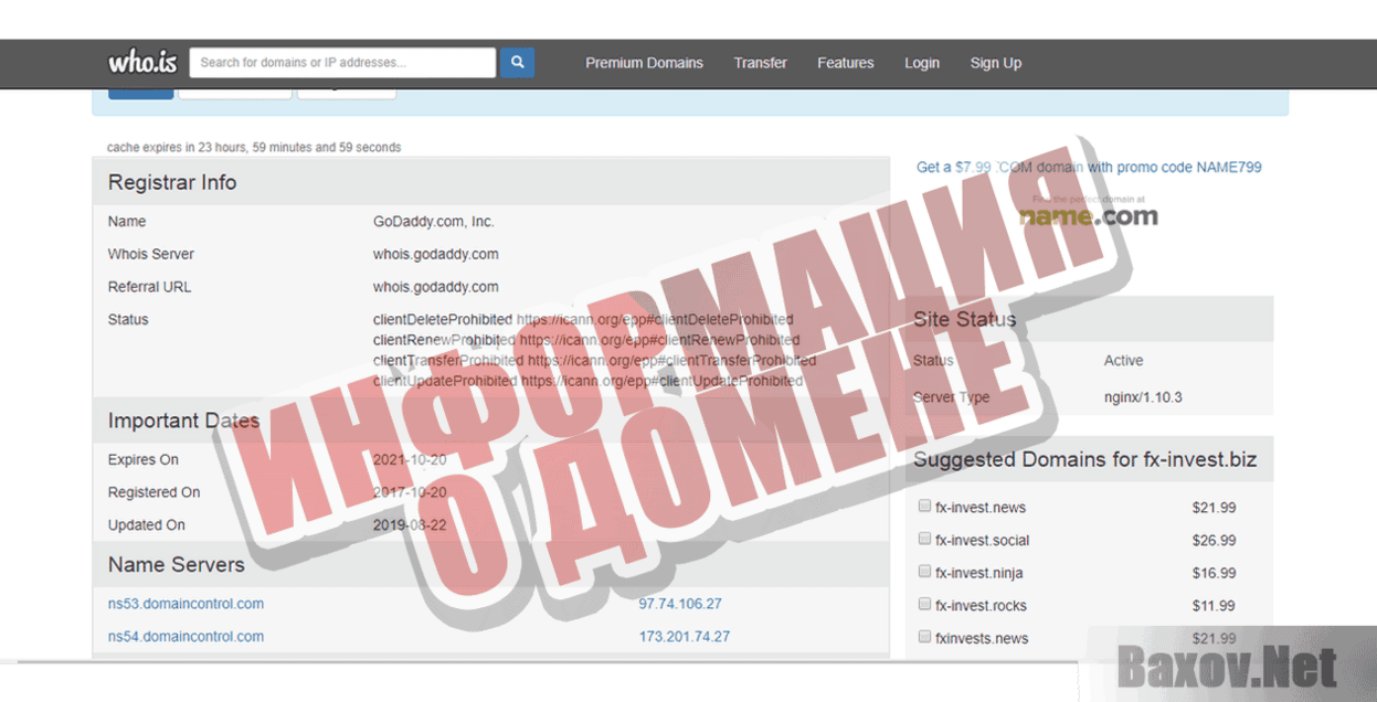 FX Invest Информация о домене