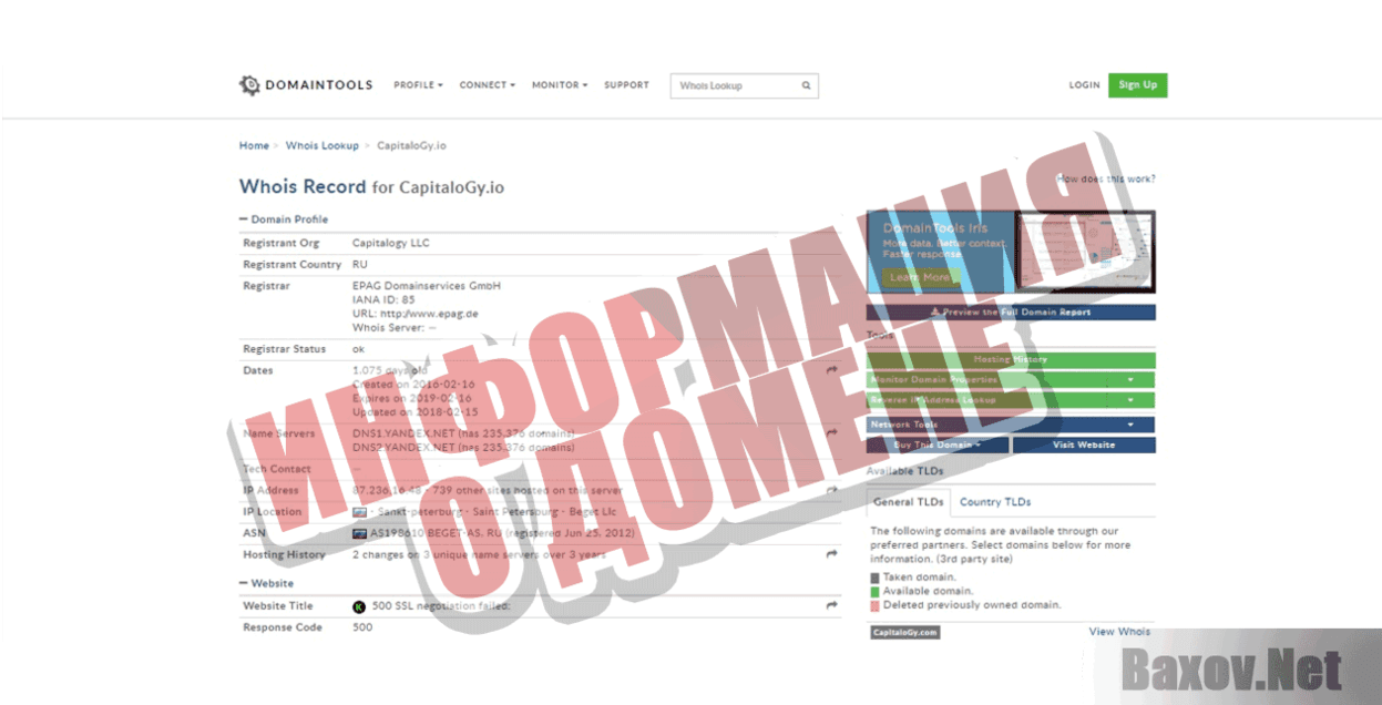 Капиталогия Информация о домене