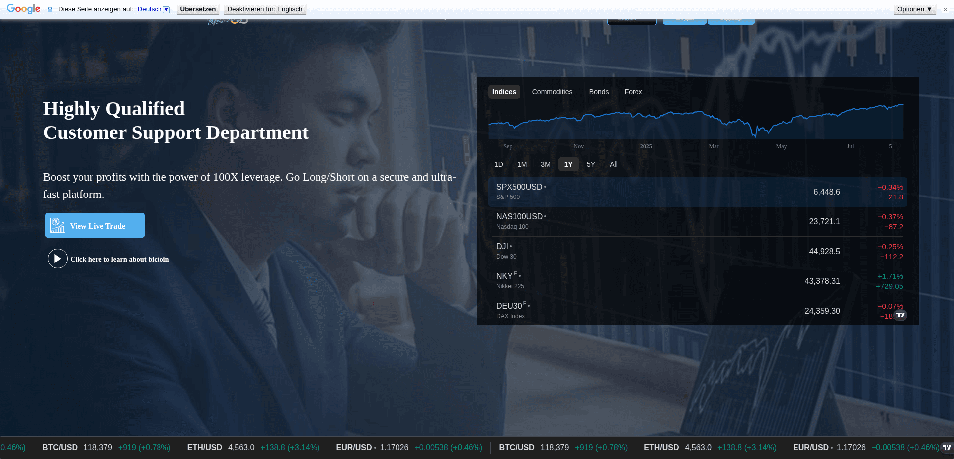 Screenshot for nexotradeapp.live - 2