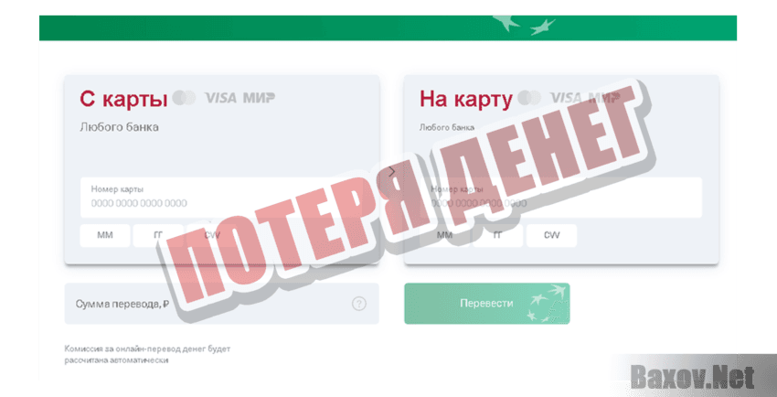 Быстрый перевод денег Потеря денег