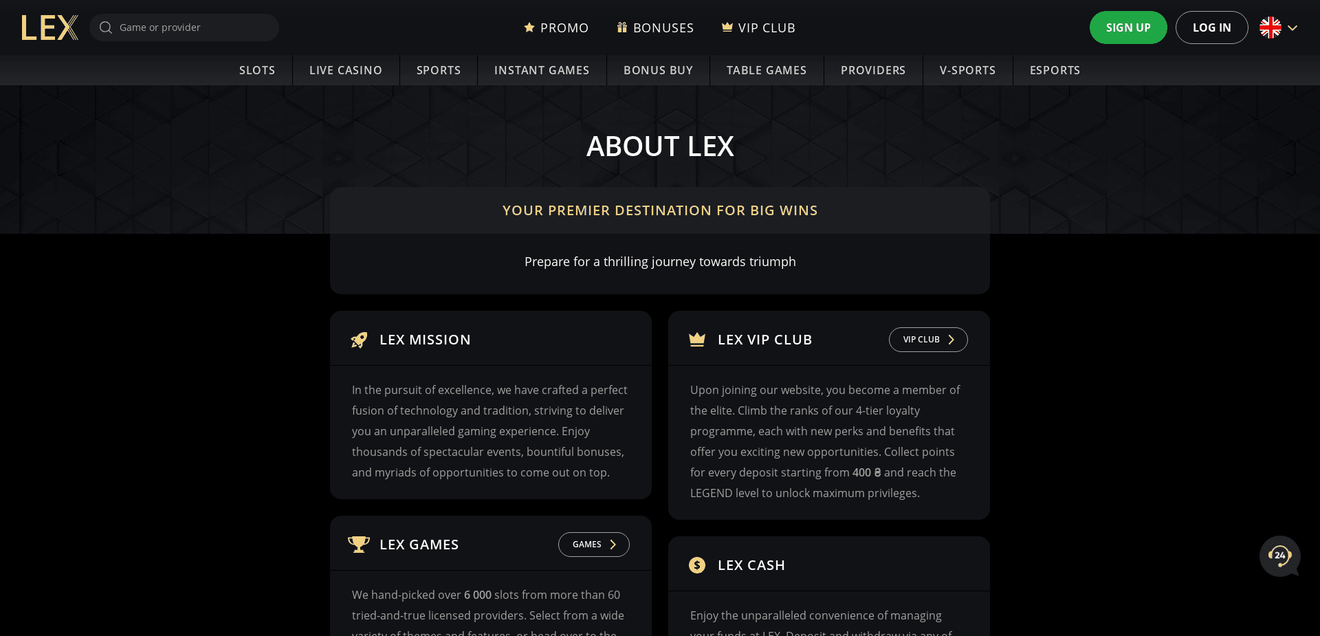 Screenshot for lex.casino - 1