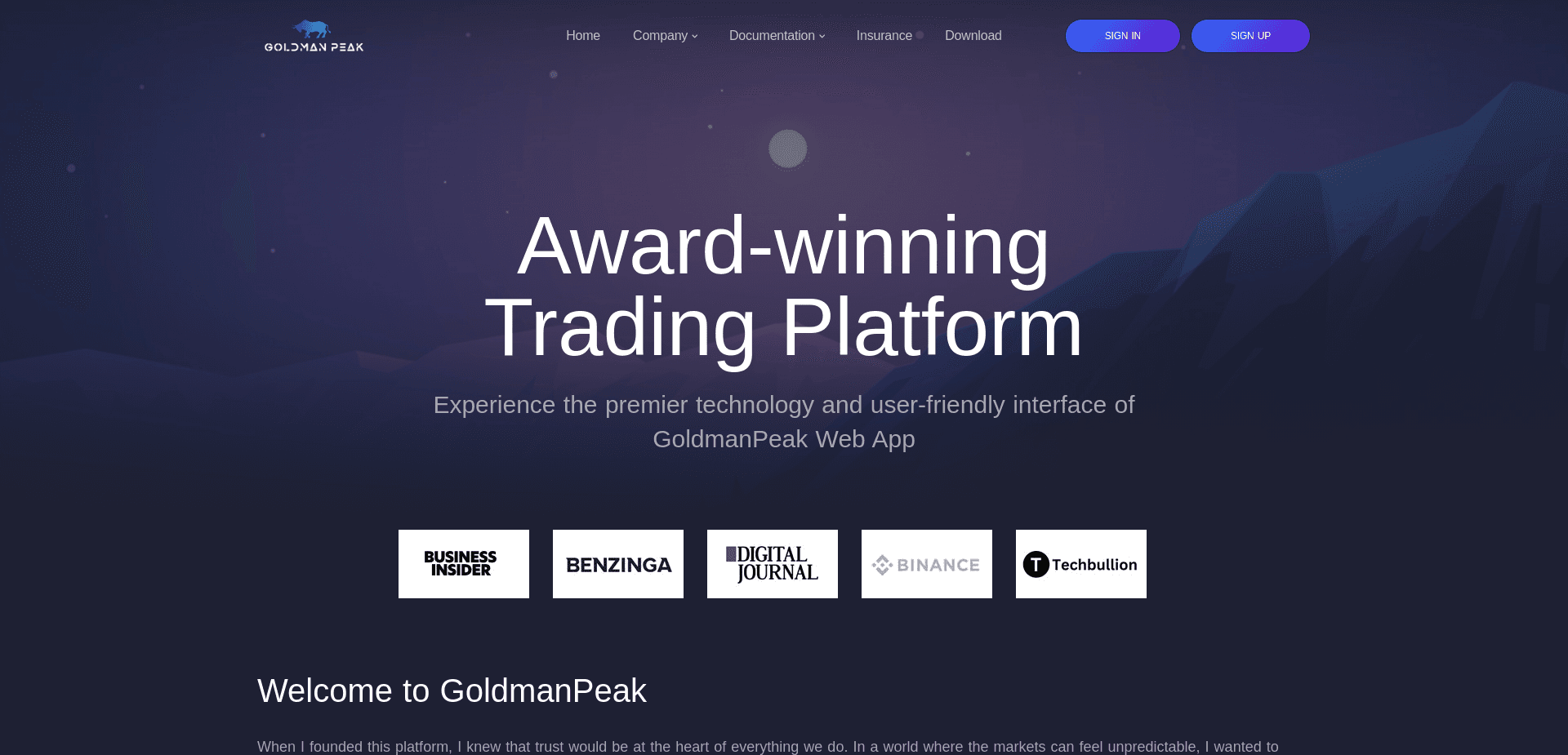 Screenshot for goldmanpeak.com - 0