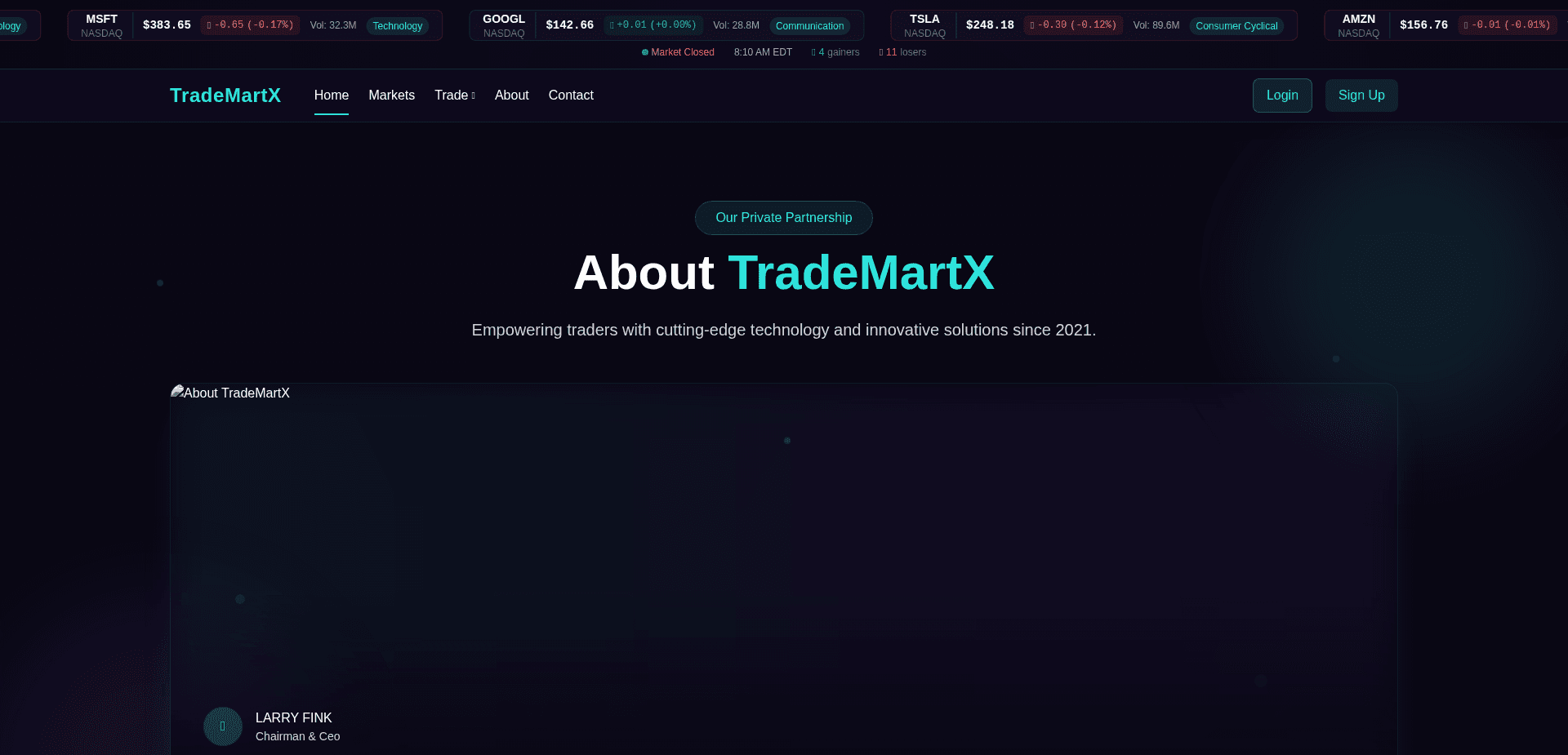 Screenshot for trademartx.com - 1