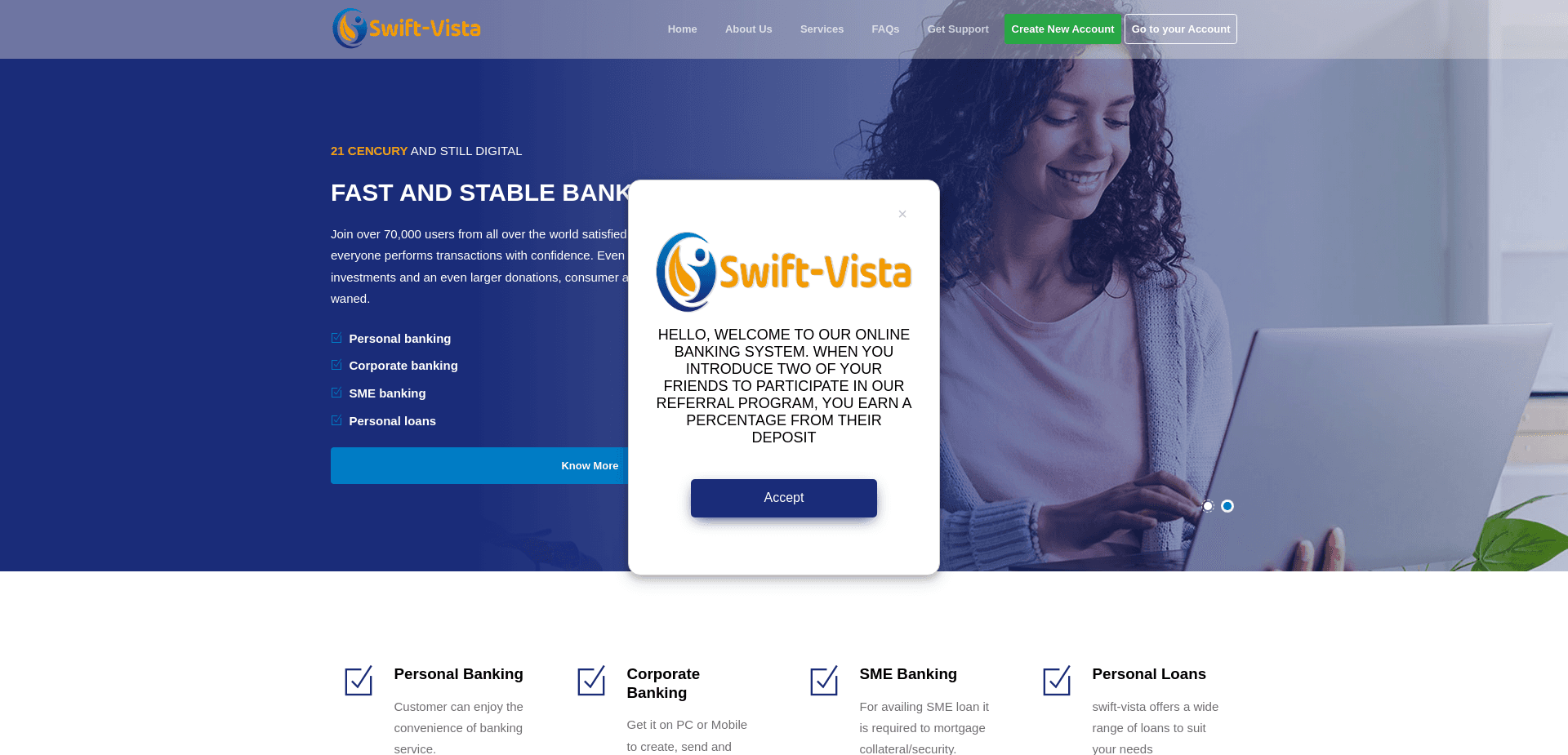 Screenshot for swift-vista.net - 0