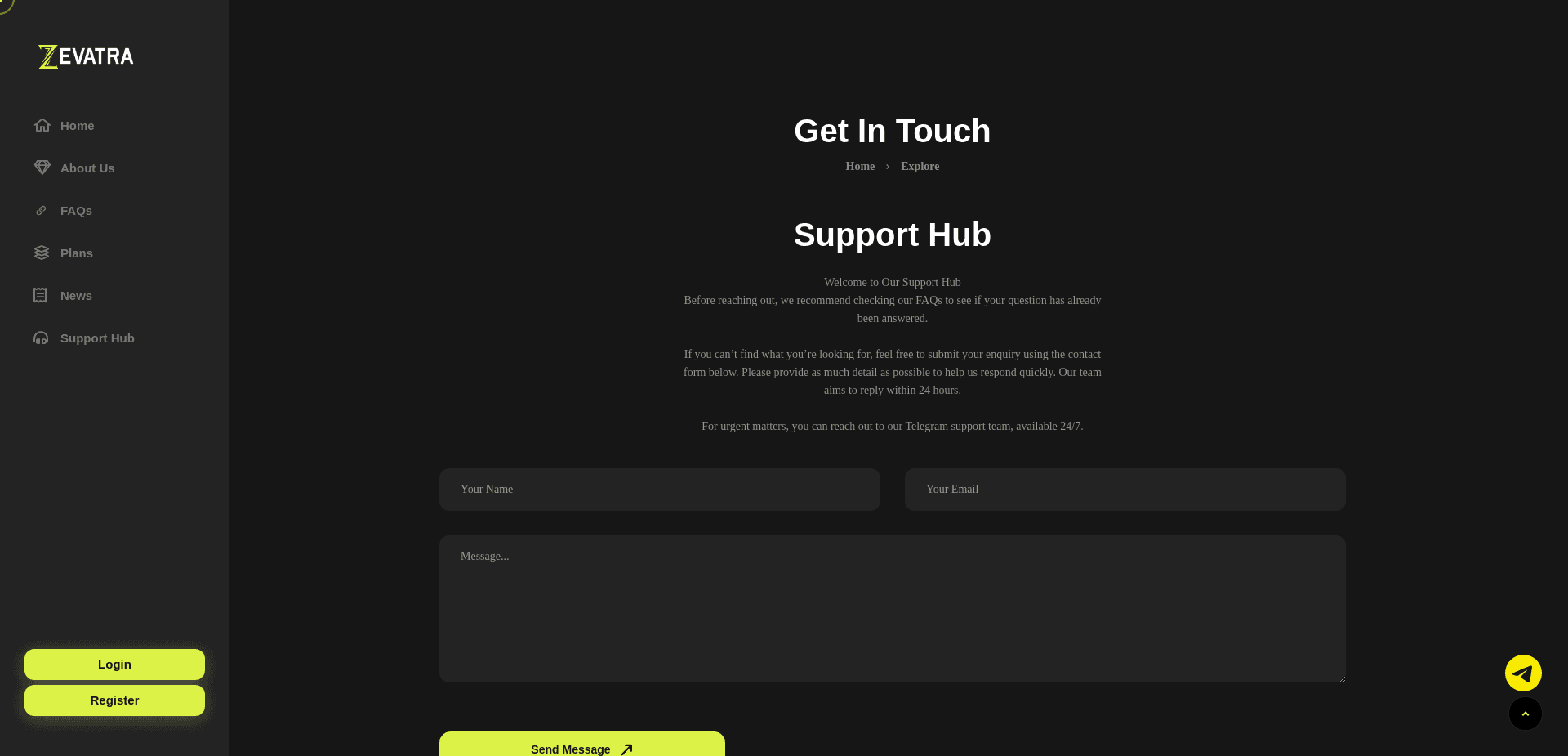 Screenshot for zevatra.io - 2