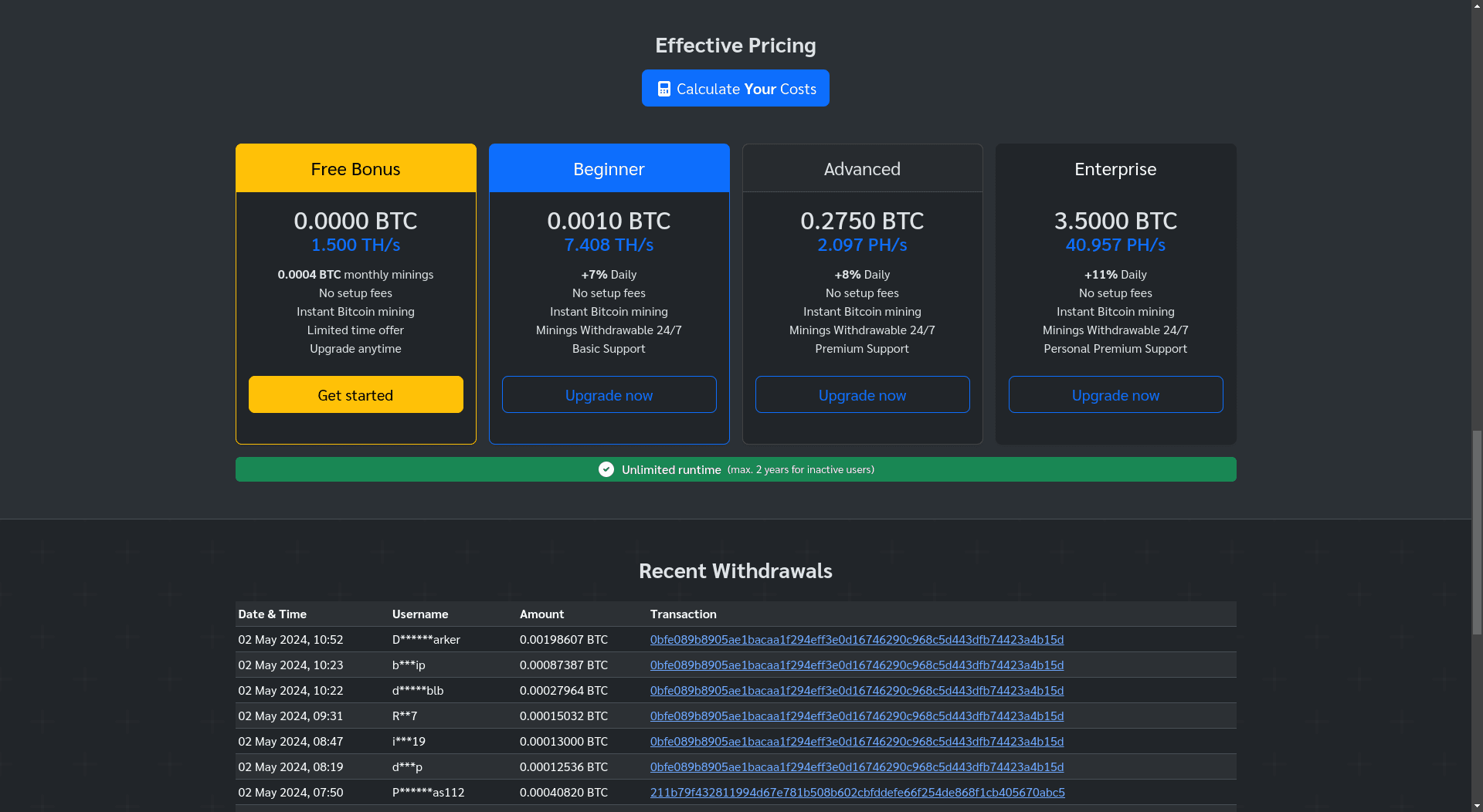 Критический разбор сервиса MineThrive - стоимость