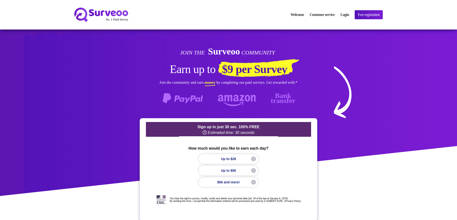 Screenshot for surveoo.com - 0