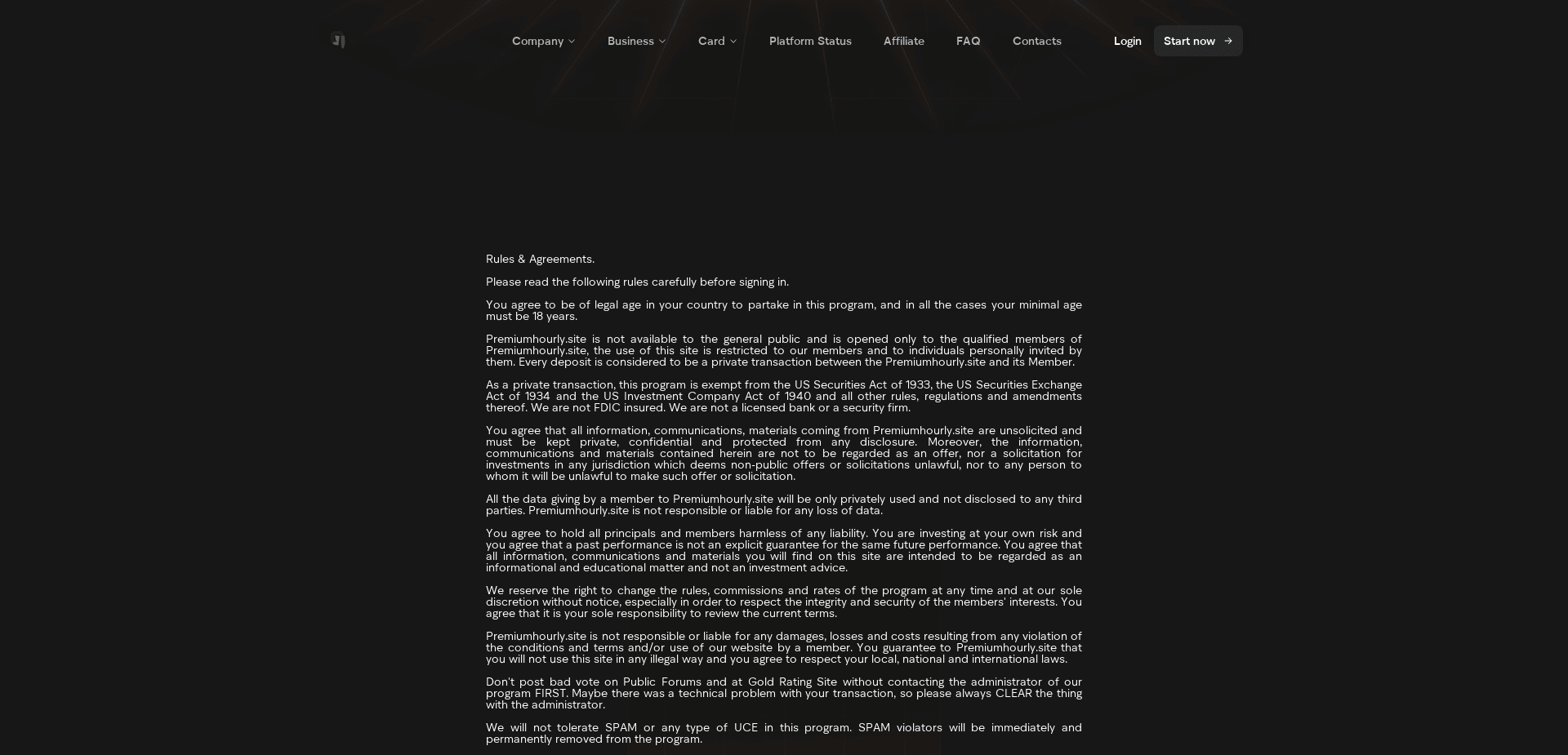 Screenshot for premiumhourly.site - 2