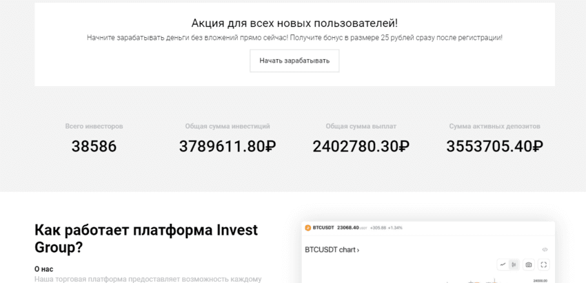 липовая статистика проекта мошенников