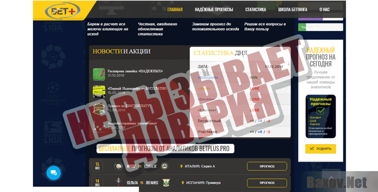 Bet + Не вызывает доверия