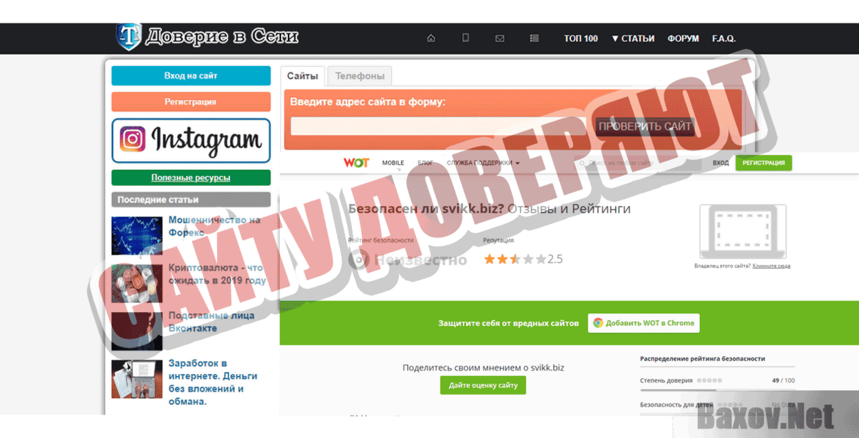 Trading Academy SVIKK Сайту доверяют