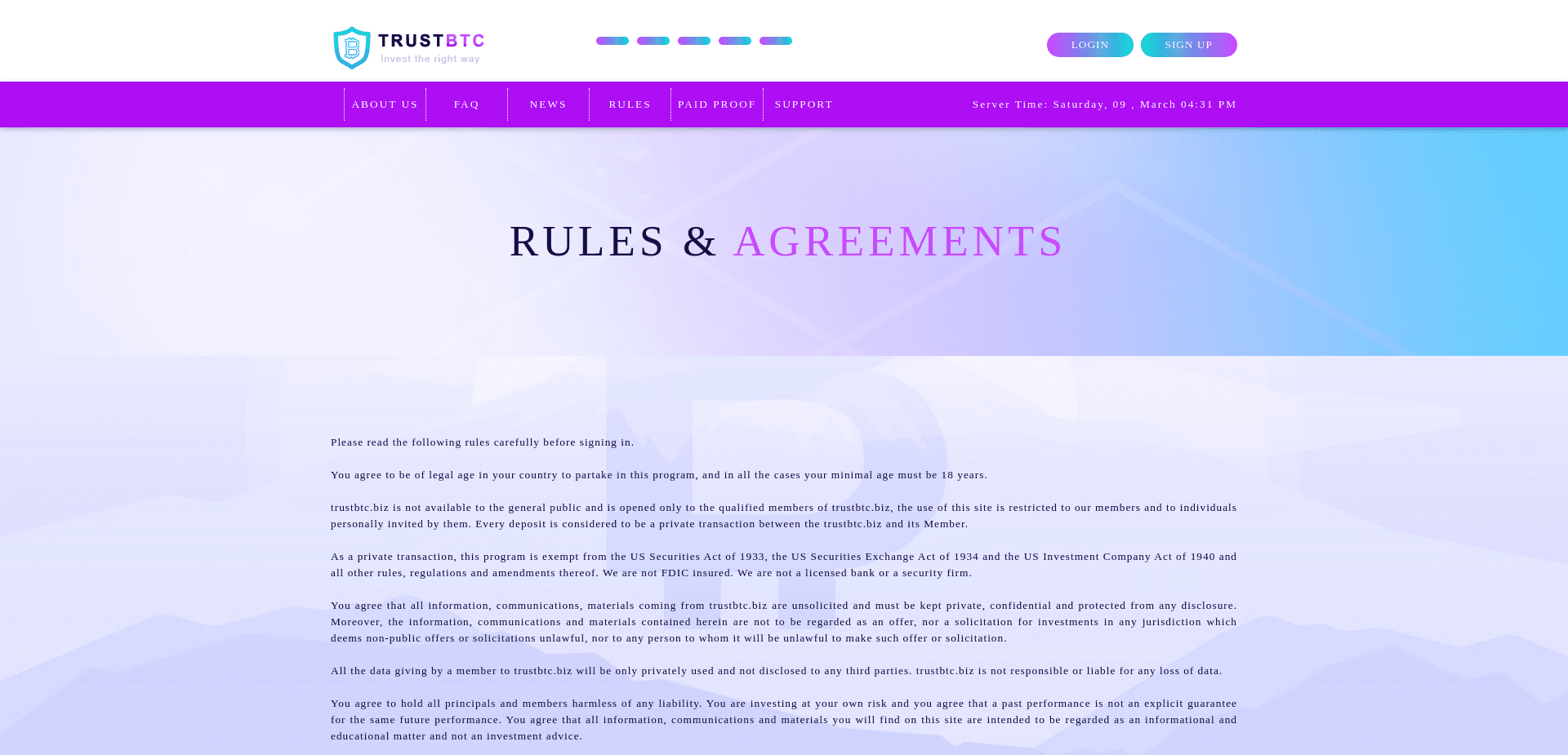 Screenshot for trustbtc.biz - 1