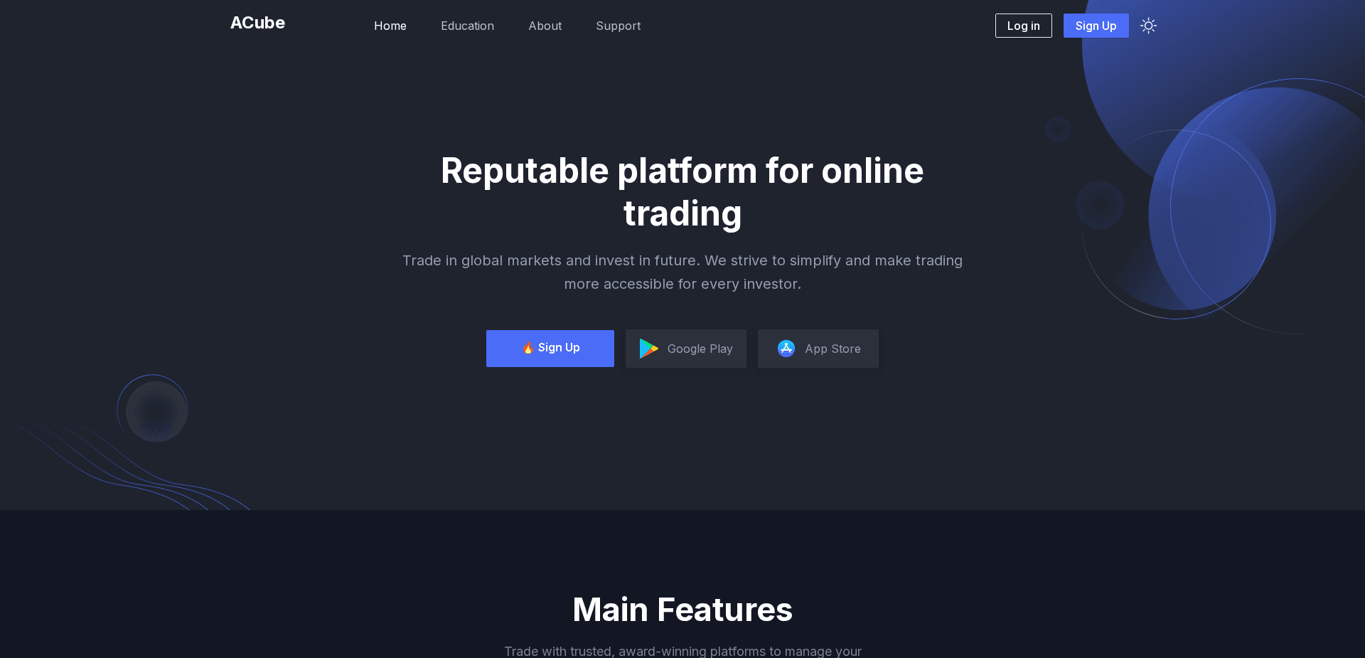 Screenshot for acubemarkets.com - 2