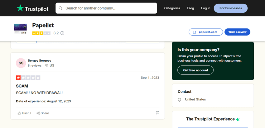 отзывы о мошенниках на Трастпилот