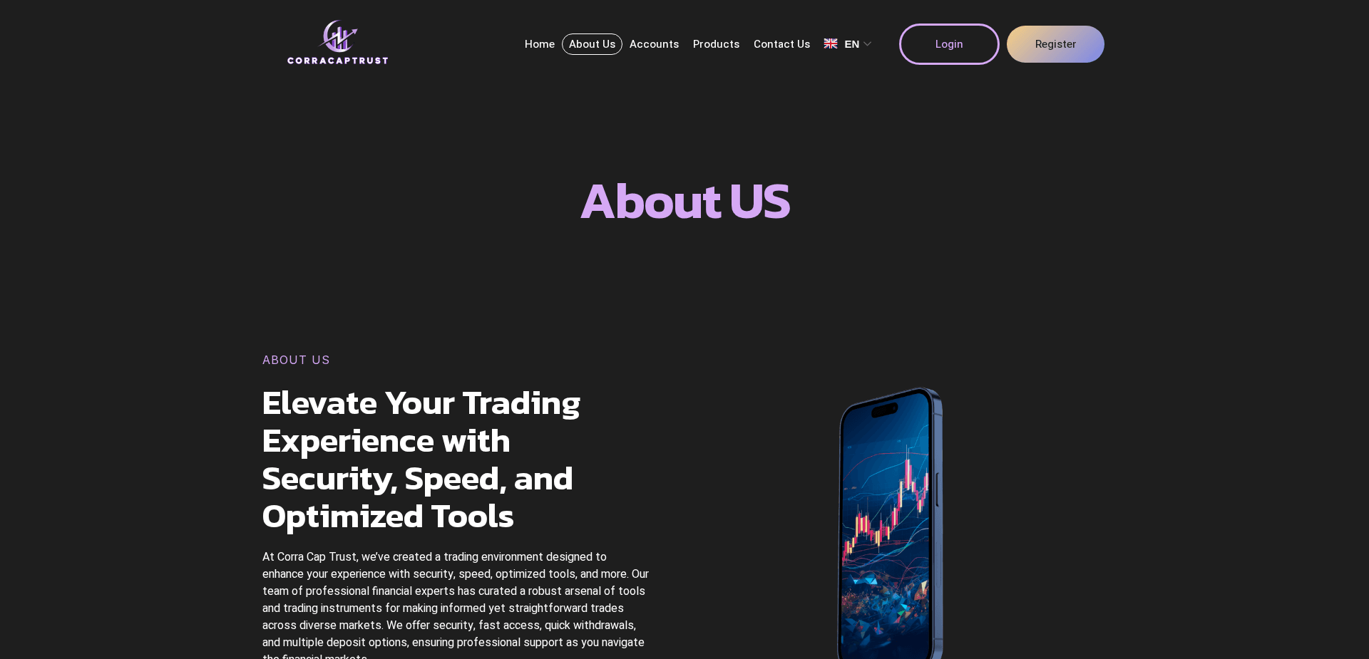 Screenshot for corracaptrust.com - 2