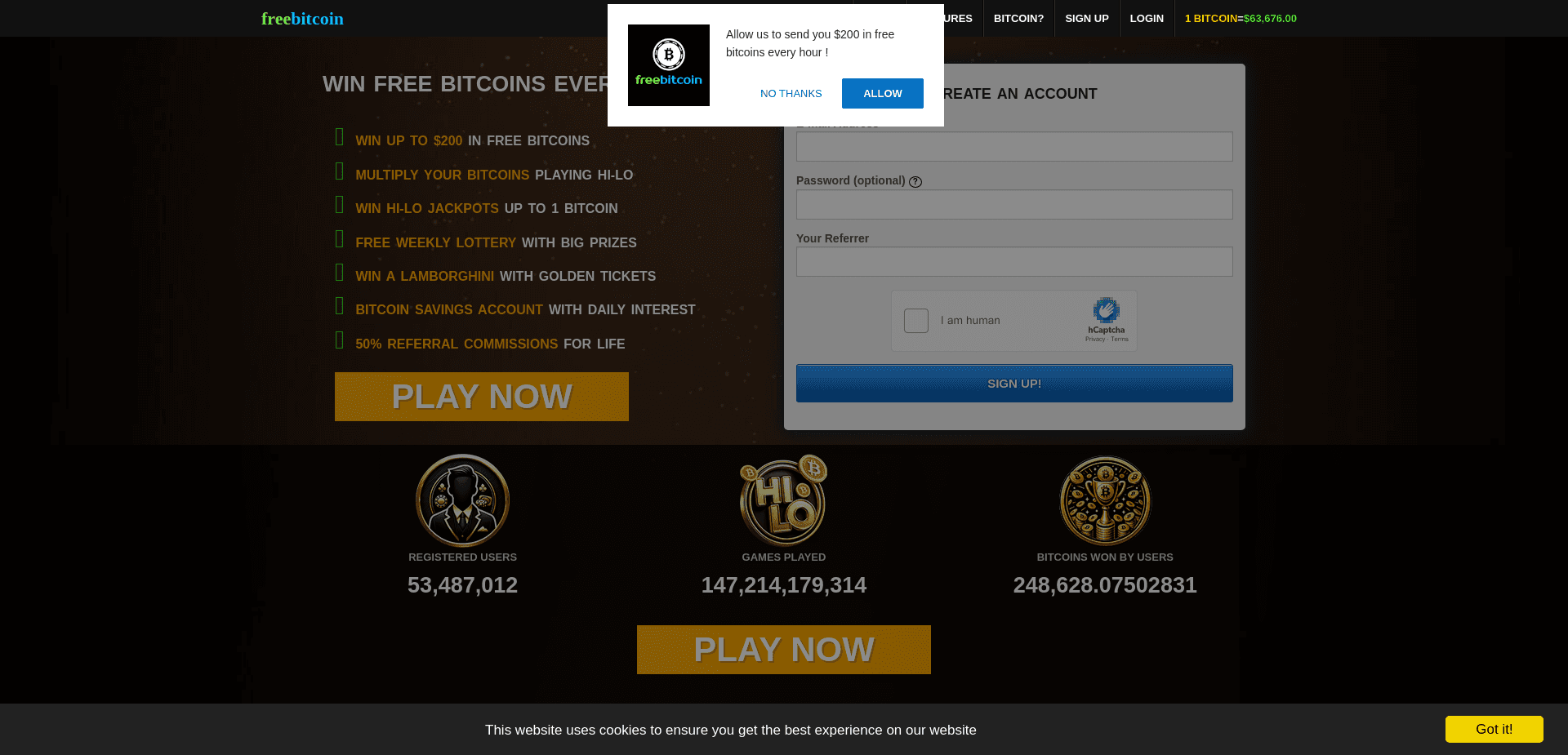 Screenshot for freebitco.in - 0