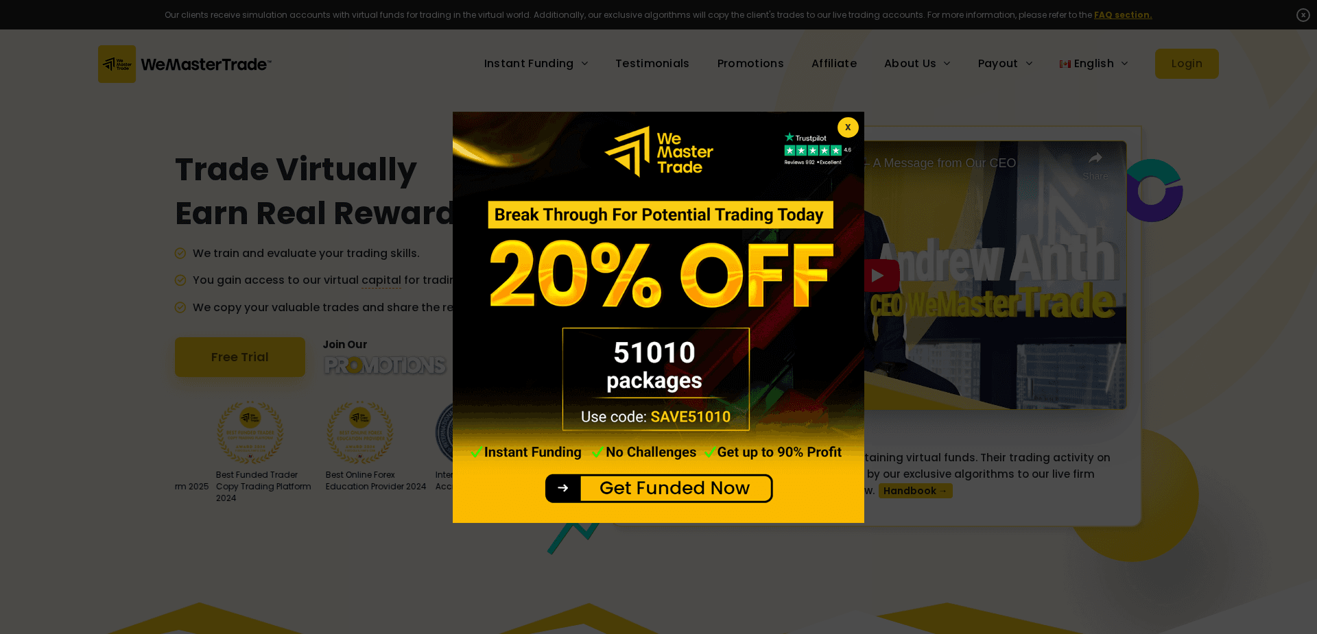 Screenshot for wemastertrade.com - 3