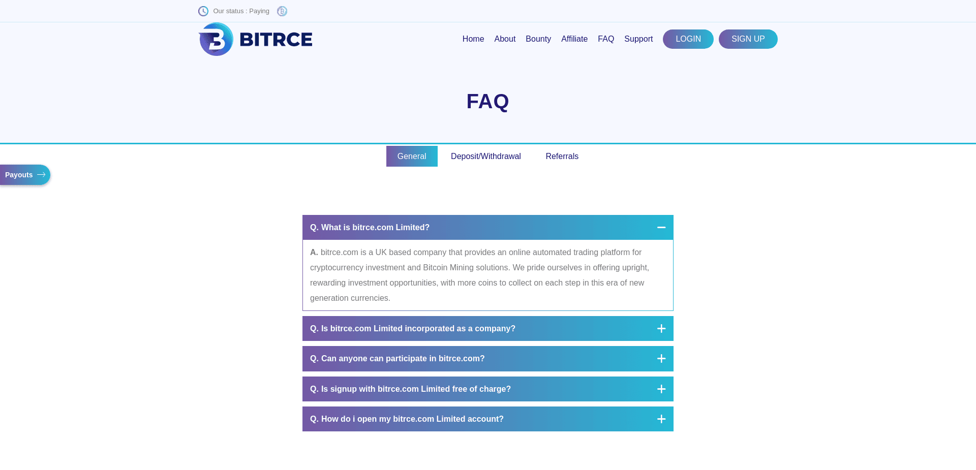 Screenshot for bitrce.com - 0