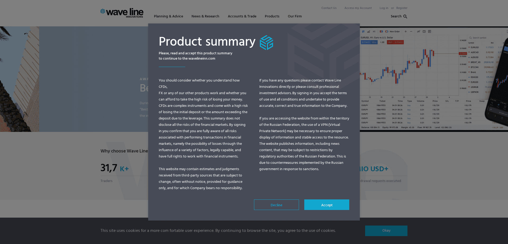 Screenshot for wavelinefin.com - 3