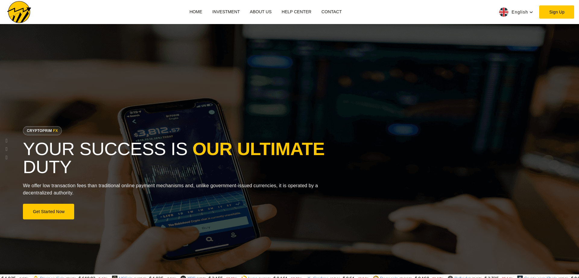 Screenshot for cryptoprimfx.online - 0