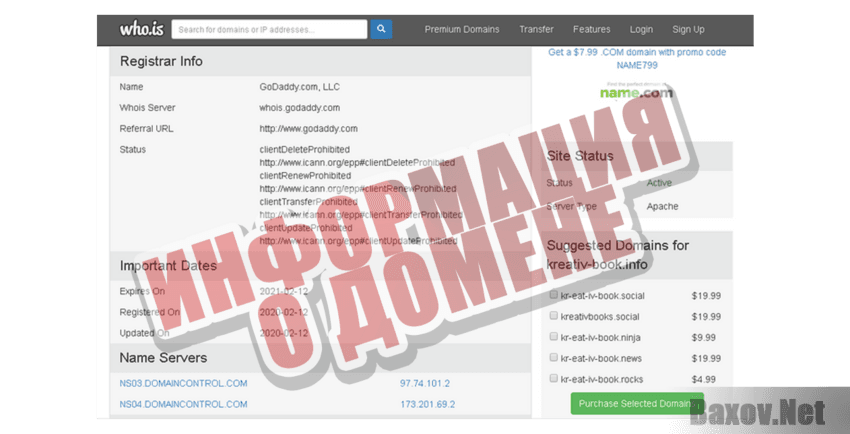 Креатив Информация о домене