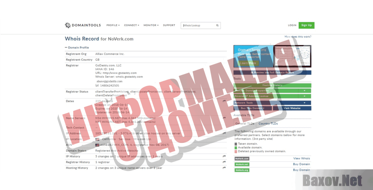 Noverk Информация о домене