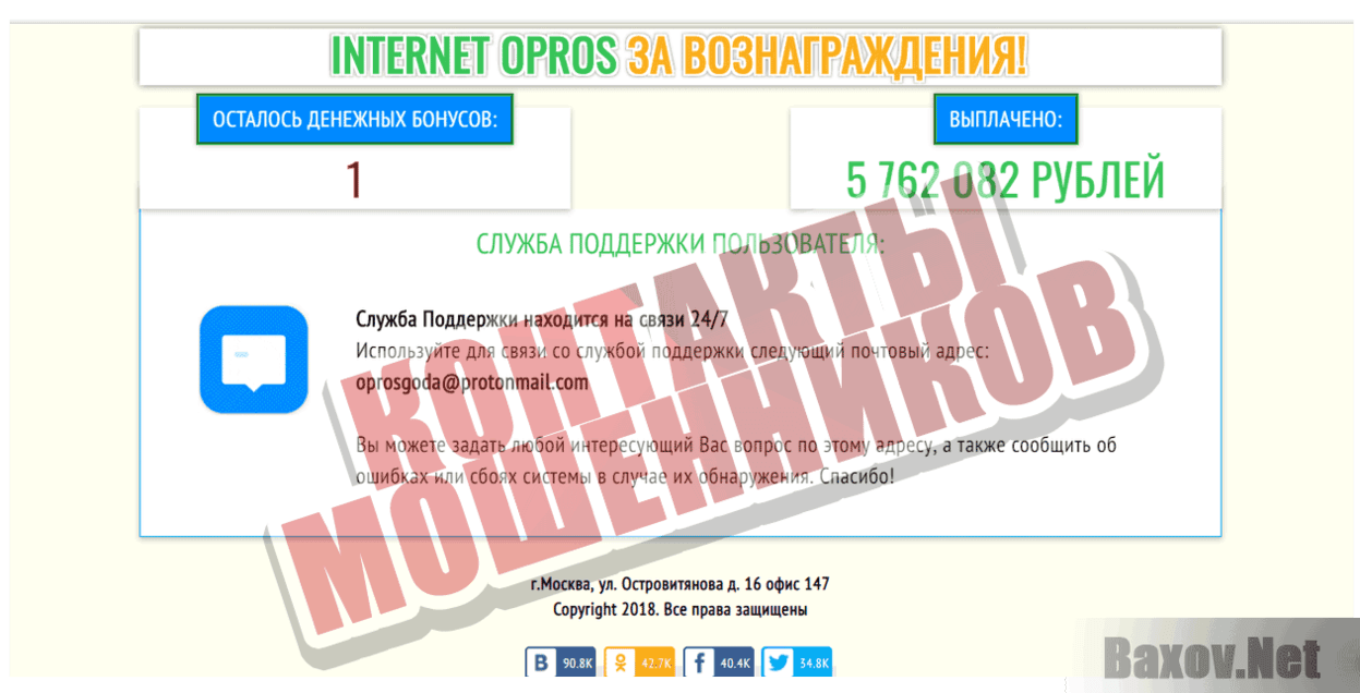 Internet Opros Контакты мошенников