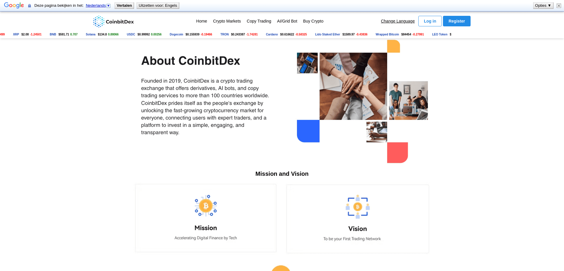 Screenshot for coinbitdex.com - 3