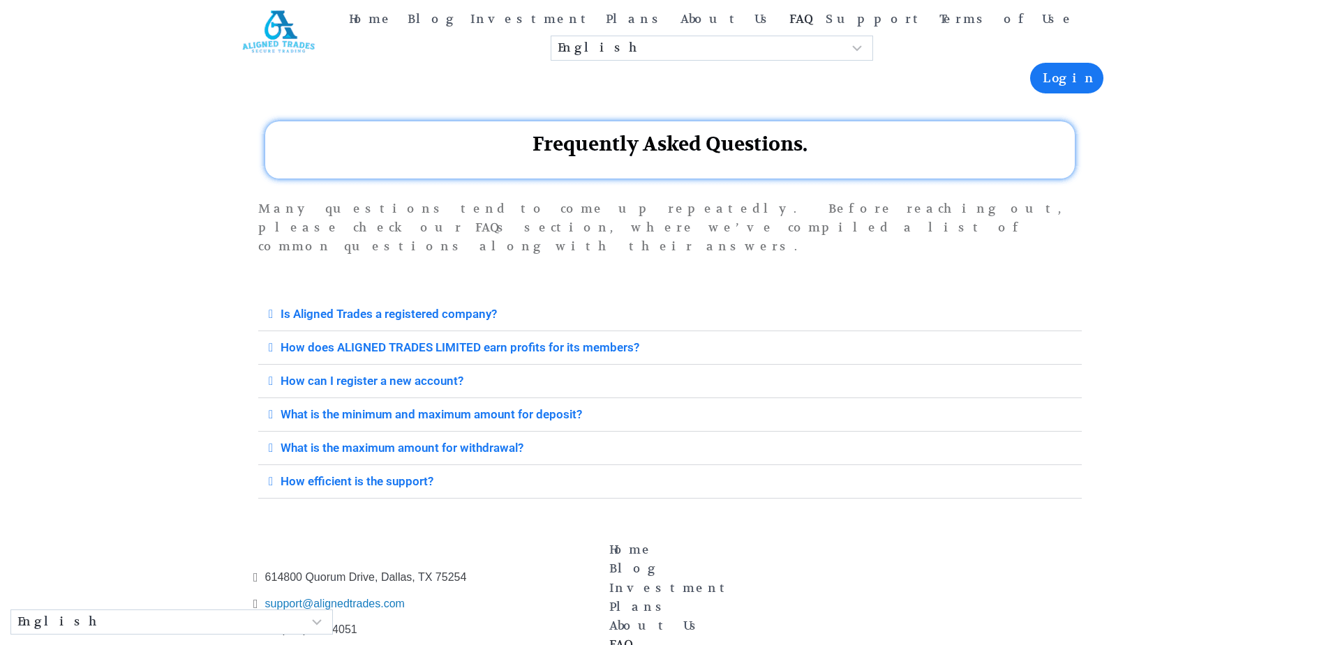 Screenshot for alignedtrades.com - 3