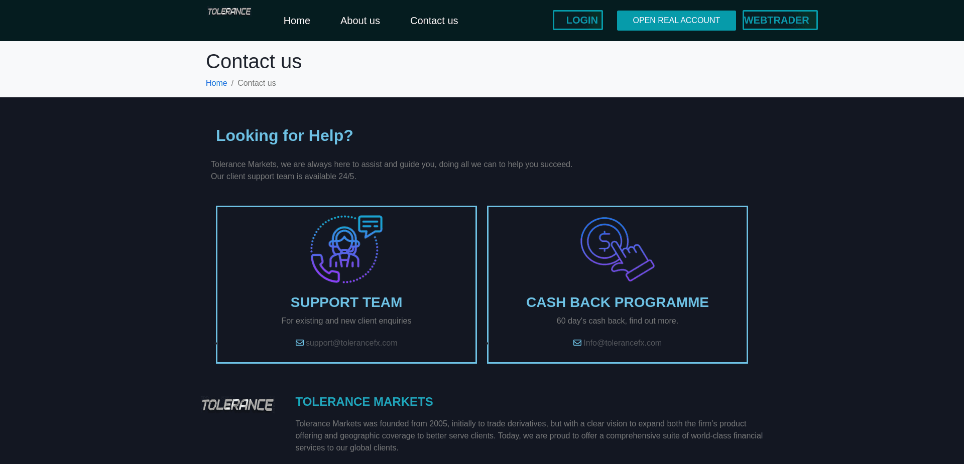 Screenshot for tolerancefx.com - 2