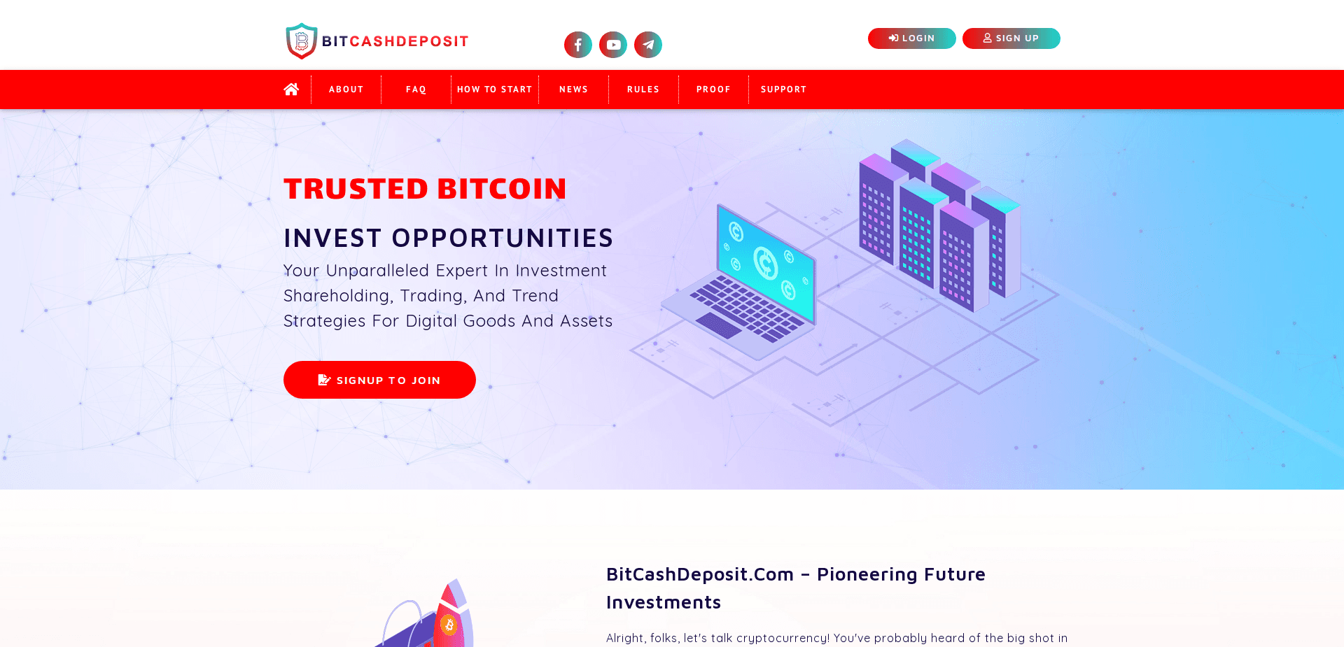 Screenshot for bitcashdeposit.com - 0