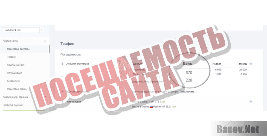WebFlex24 Посещаемость сайта