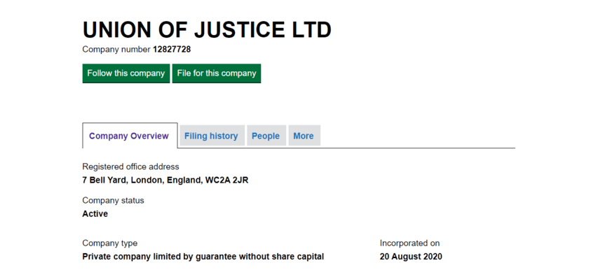 данные о регистрации компании