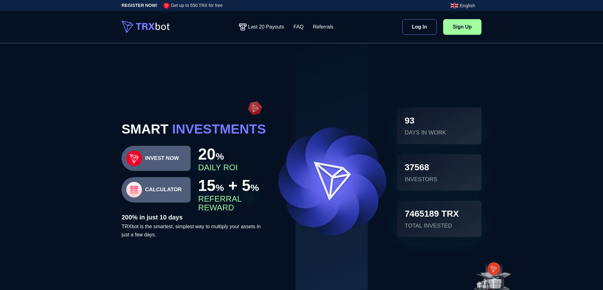 Screenshot for trxbot.org - 1