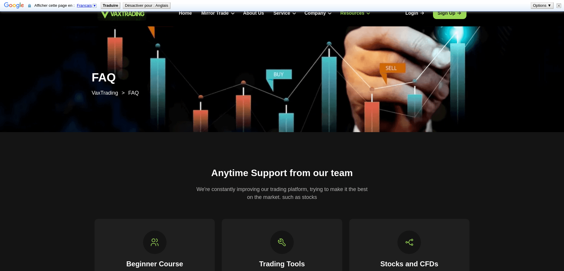 Screenshot for vaxtrading.com - 1