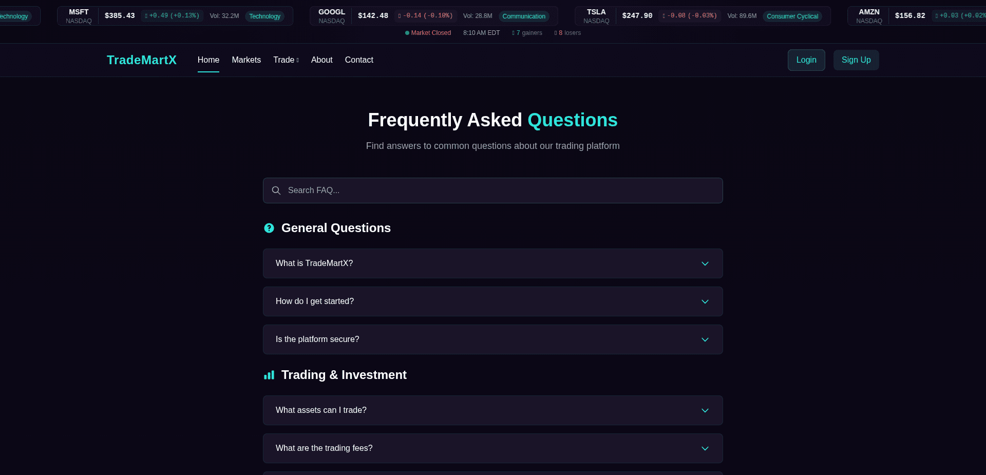 Screenshot for trademartx.com - 5