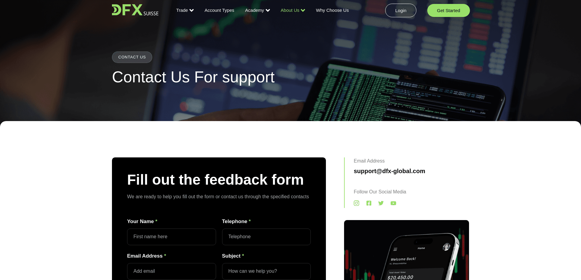 Screenshot for dfx-global.com - 2