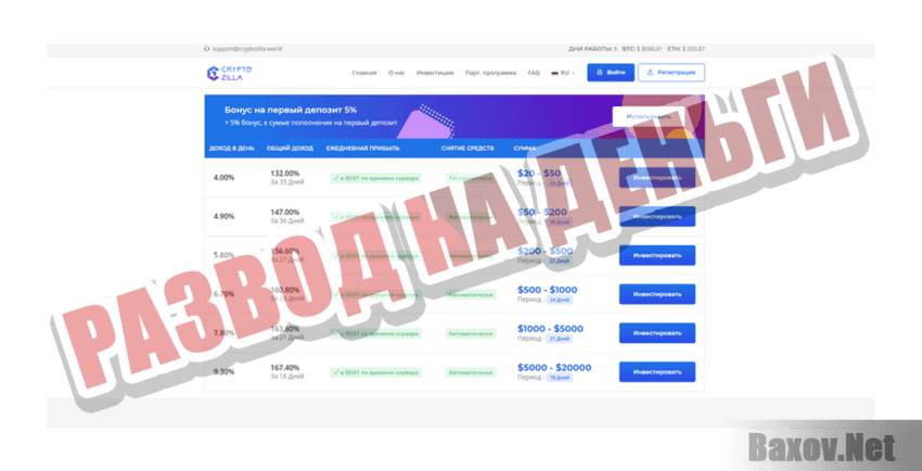 Crypto Zilla Развод на деньги