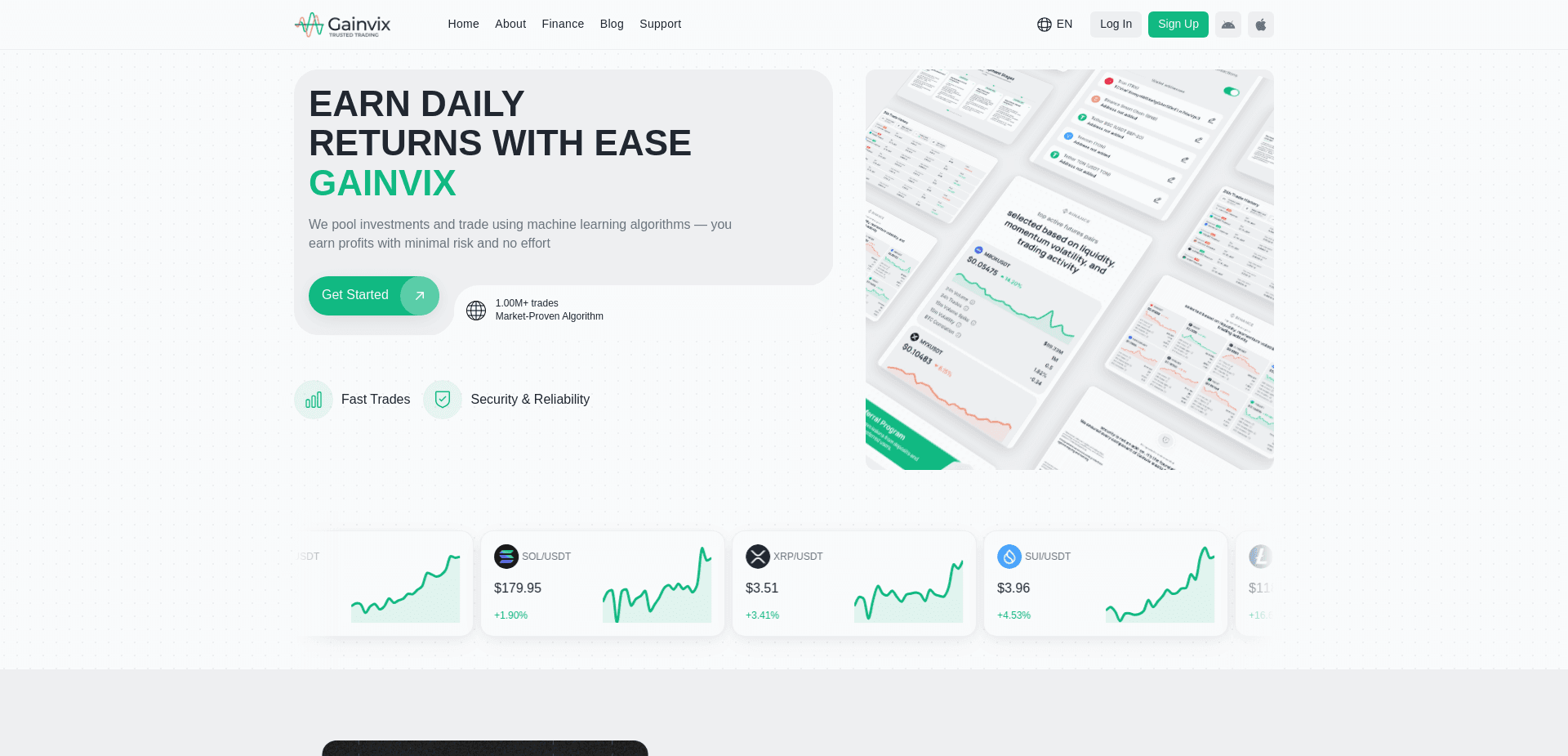 Screenshot for gainvix.io - 1