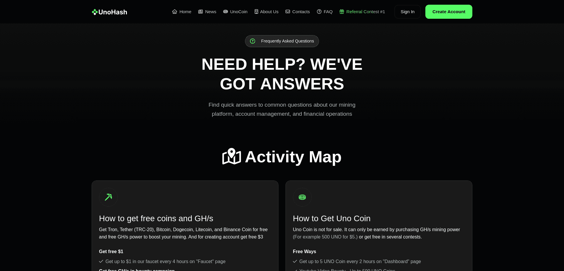 Screenshot for unohash.com - 1