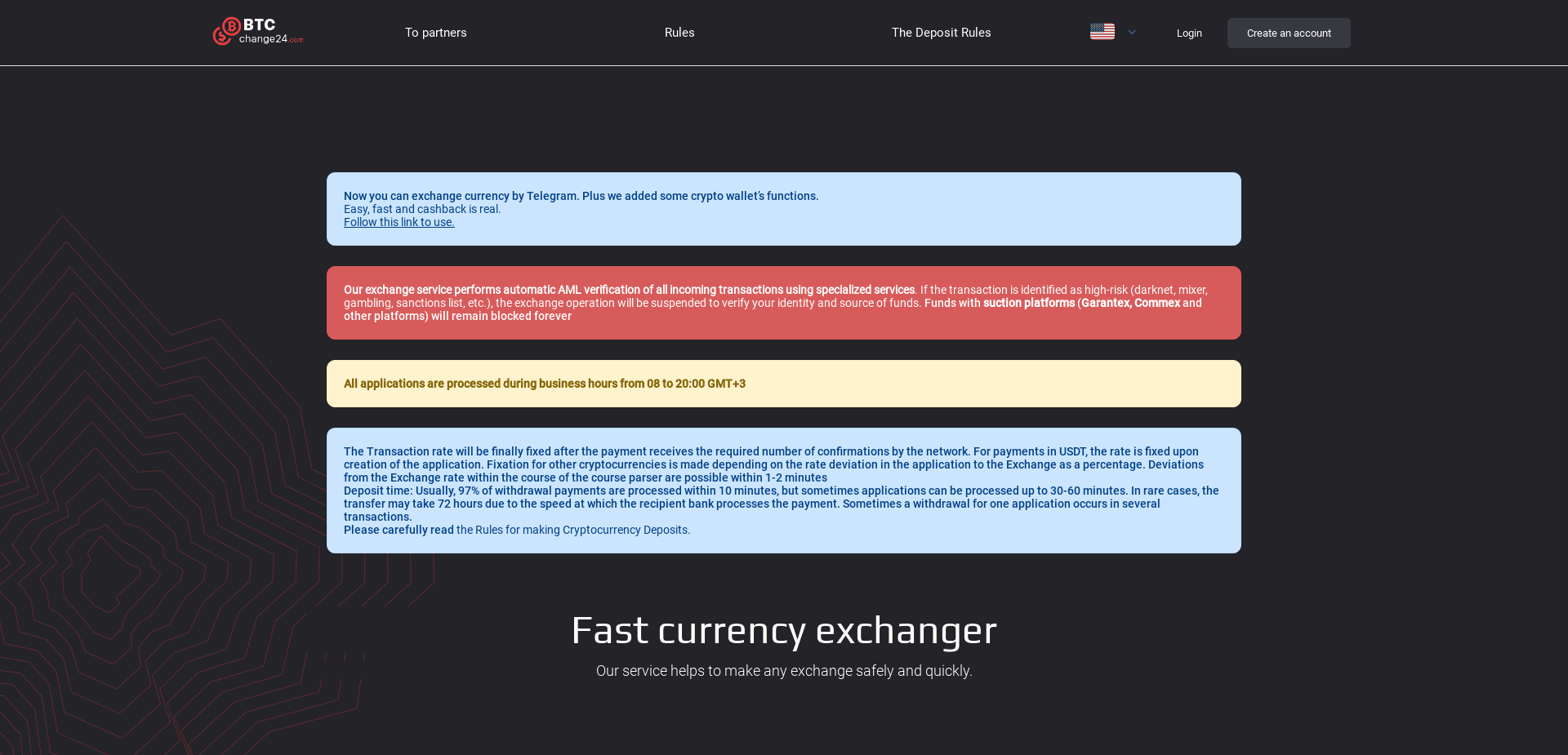 Screenshot for btcchange24.org - 0