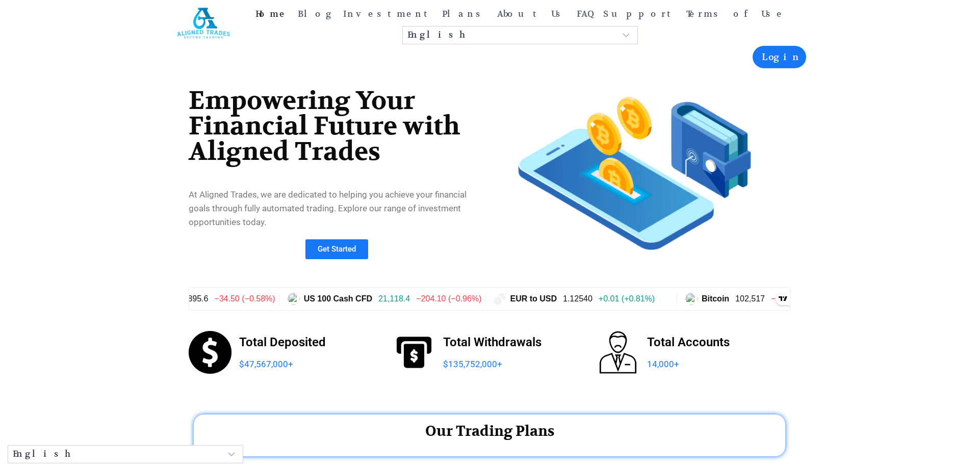 Screenshot for alignedtrades.com - 2