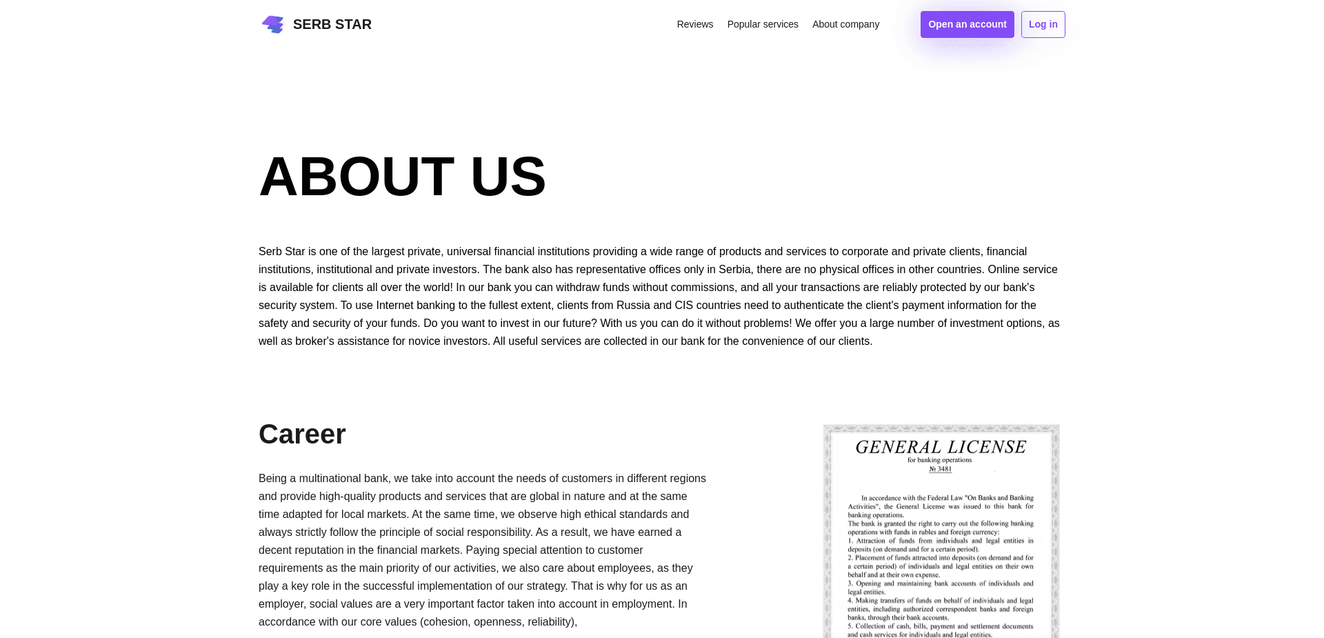 Screenshot for token-serbstar.com - 0