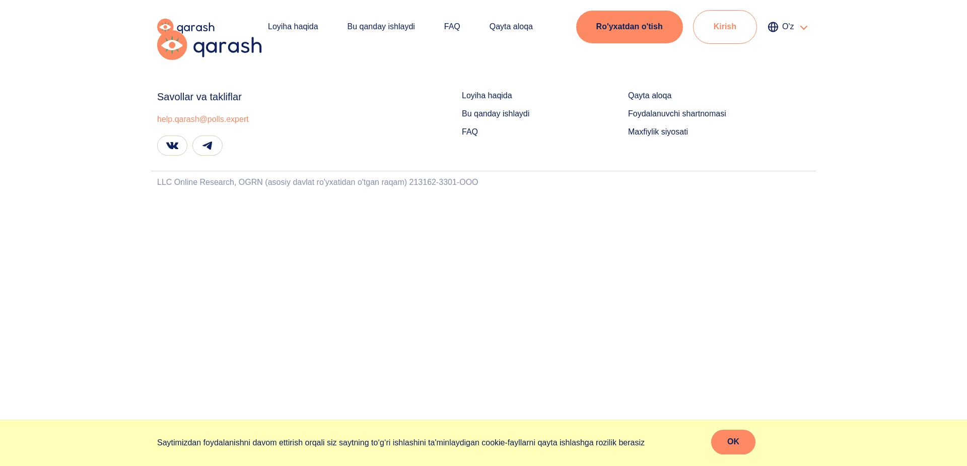 Screenshot for qarash.uz - 2