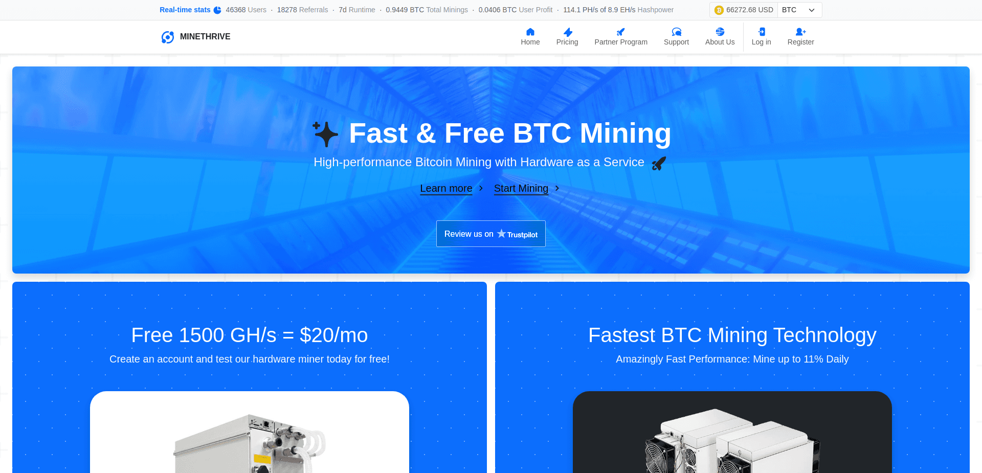 Screenshot for minethrive.com - 3